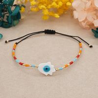 Simple Natural Shell Lucky Eyes Rice Beads Hand-woven Colorful Beaded Bracelet sku image 4
