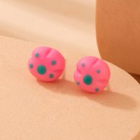 Simple Cute Geometric Animal Cat Paw Polymer Clay Stud Earrings main image 2