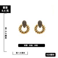 Korean Style Inlaid Rhinestone Geometric Circle Earrings sku image 2