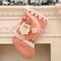 Cartoon New Pink Large Christmas Santa Stocking Wholesale Nihaojewelry sku image 2
