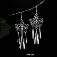 Tibet Nepal Minority Ornament Exotic Vintage Silver Plated Eardrops sku image 4