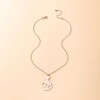 Mother Day Ornament Hollow Pendant Alloy Necklace Geometric Simple Single Layer main image 3