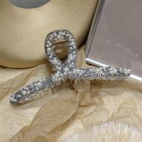 Korean Diamond-studded Pearl Cross-disc Hair Shark Clip sku image 2