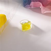 Korean Resin Transparent Fruit Square Ring sku image 1