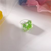 Korean Resin Transparent Fruit Square Ring sku image 2