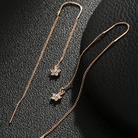 2022 New Fashion Long Inlaid Zircon Star Ear String Copper Earring main image 1