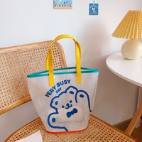 Fashion Cute Bear Jelly Bag Transparent Female Travel Portable Practical Large-capacity Bag sku image 1