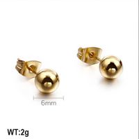 Geometric Titanium Steel No Inlaid 18K Gold Plated Earrings Ear Studs sku image 24
