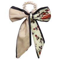 Fashion Ribbon Pearl Bow Knot Hair Scrunchies sku image 6