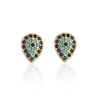 Fashion New Devil's Eye Geometric Ear Studs Copper Micro Inlay Zircon Earrings sku image 2