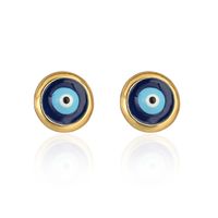 Fashion New Devil's Eye Geometric Ear Studs Copper Micro Inlay Zircon Earrings sku image 1