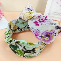 Bohemian Style Flower Printed Wide Fabric Twisted Knotted Headband main image 5