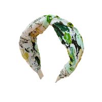 Bohemian Style Flower Printed Wide Fabric Twisted Knotted Headband main image 6