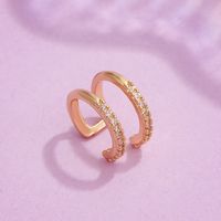 Korean Style Super Flash Micro Inlaid Zircon Multi-layer Copper Ear Clip Accessories main image 4