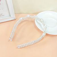 Simple Retro Style Pearl Beaded Rose Double Row Headband main image 4