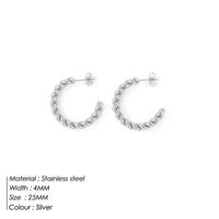 Simple Style Geometric Stainless Steel Earrings sku image 1