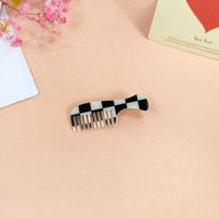 Fashion Fringe Chessboard Plaid Side Clip Seamless Hair Bangs Clip Women sku image 2