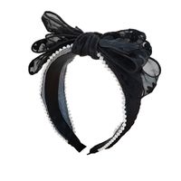 Retro Style Flocking Petal Bow Pearl Headband Hair Accessories main image 6