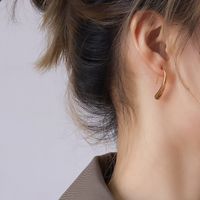 Mode Forme C Placage Acier Au Titane Pas D'incrustation Des Boucles D'oreilles sku image 6