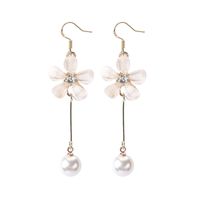 Fashion White Daisy Flower Pearl Tassel Earrings Wholesale sku image 5