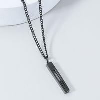 New Simple Stainless Steel Back-shaped Pillar Pendant Couple Sweater Chain sku image 1