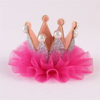 Fashion Lace Three-dimensional Crown Mesh Barrettes Hair Accessories main image 6