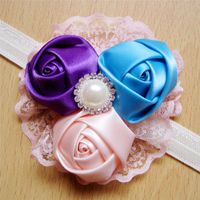 Fashion Cute Flower Rose Bud Silk Baby Hair Band Hair Accessories main image 7