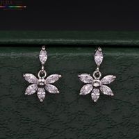 Korean Bow Zircon And Diamonds Earrings Wholesale sku image 2