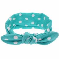 Girls' Cute Fabric Star Dot Print Rabbit Ears Headband Hair Accessories sku image 3