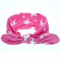 Girls' Cute Fabric Star Dot Print Rabbit Ears Headband Hair Accessories sku image 7