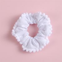 Handmade Cute Fabric Hairy Solid Color Children's Hair Ring Hair Accessories main image 2