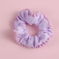 Handmade Cute Fabric Hairy Solid Color Children's Hair Ring Hair Accessories sku image 1