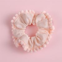 Handmade Cute Fabric Hairy Solid Color Children's Hair Ring Hair Accessories sku image 2