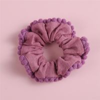 Handmade Cute Fabric Hairy Solid Color Children's Hair Ring Hair Accessories sku image 4