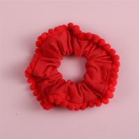 Handmade Cute Fabric Hairy Solid Color Children's Hair Ring Hair Accessories sku image 8