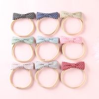 Five-pointed Star Print Cotton Linen Fabric Bow Hair Rope Hair Accessories main image 1