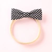 Five-pointed Star Print Cotton Linen Fabric Bow Hair Rope Hair Accessories sku image 3
