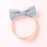 Five-pointed Star Print Cotton Linen Fabric Bow Hair Rope Hair Accessories sku image 7