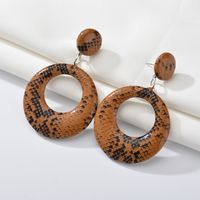 Coréenne De Style Élégant Tout-match Boucles D'oreilles Longues Femmes Géométrique Personnalisé Serpentine Boucles D'oreilles Européen Et Américain De Mode Pu En Cuir Oreille Anneaux En Gros sku image 3