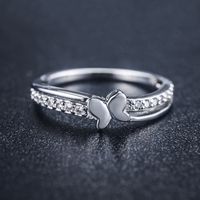 Koreanische Version Des Neuen Stils Eingelegter Zirkon-twisted-doppels Chicht Ring Weiblich Niedlich Persönlichkeit Bowknot Ring Ring Großhandel 810201 sku image 4