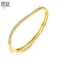 Jinse Romance Bracelet Cuivre Incrusté Aaa Zircon De Mode Personnalité D'or Double Rangée Diamant Toroïdal Femmes De Bracelet sku image 2