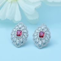 Fashion Zircon Plating Earrings  (red 09d11)  Nhtm0008-red 09d11 sku image 5