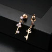 Copper Fashion Sweetheart Earring  (zirconium-plated Champagne Alloy) Nhtm0359-zirconium-plated-champagne-alloy sku image 2