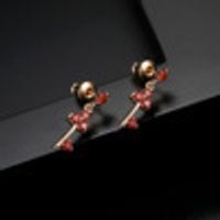 Copper Fashion Sweetheart Earring  (zirconium-plated Champagne Alloy) Nhtm0359-zirconium-plated-champagne-alloy sku image 3