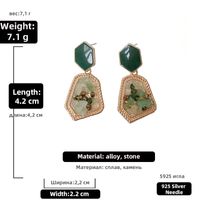 Wholesale Retro Inlaid Gravel Geometric Earrings Nihaojewelry sku image 2