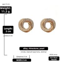 Wholesale Vortex Circle Inlaid Rhinestone Pearl Earrings Nihaojewelry sku image 3