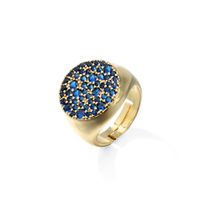 Vintage Round Micro Inlaid Colored Zircon Opening Ring Wholesale Nihaojewelry sku image 2