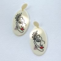 Wholesale Jewelry Plate Printing Pattern Acrylic Earrings Nihaojewelry sku image 11