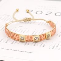 Fashion Diamond-studded Multi-layered Miyuki Bead Woven Colorful Leopard Bracelet sku image 3