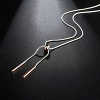 Alloy Simple Geometric Necklace  (white Rope Rose Alloy) Nhtm0386-white-rope-rose-alloy sku image 5